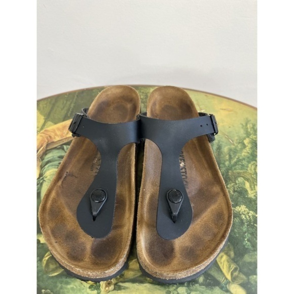 Birkenstock Gizeh Black Birko-Flor Thong Sandals Size 36